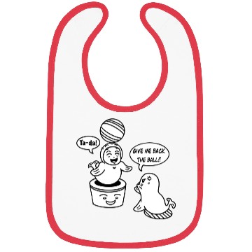 Discover Funny Cartoon Kid Sea Lion Cosplay Bibs