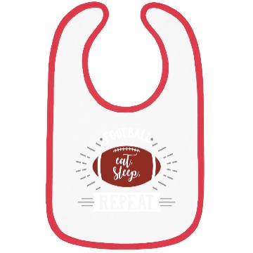 Discover Football Eat Sleep Repeat Sports Babe Game Day Mom Bibs