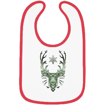 Discover Green Geometric Reindeer Bibs