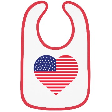 Discover american flag heart Bibs
