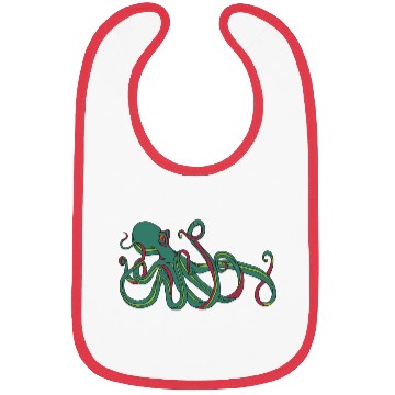 Discover Green Octopus Bibs