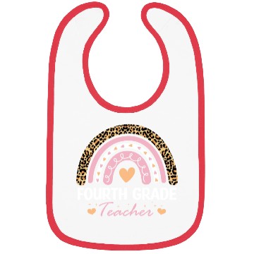 Discover 4th Grade Leopard Rainbow Teacher Kindergarten Bibs