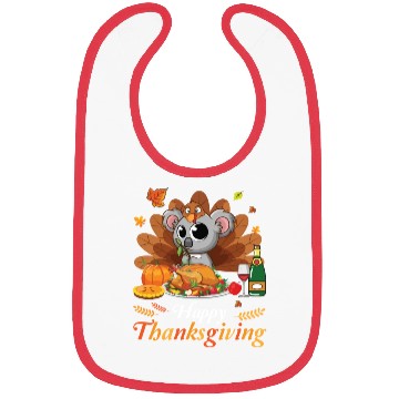 Discover Koala Turkey Costume Wine Pie Pumpkin Happy Bibs