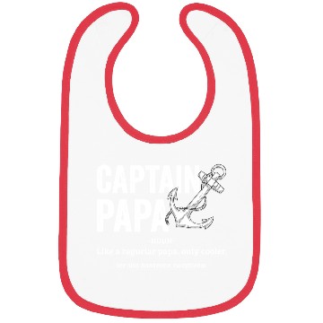 Discover Captain Papa Funny Pontoon Boat Lover Dad Bibs