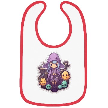 Discover Cute Cartoonish Necromancer Summoning Friends Bibs
