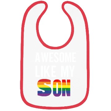 Discover Awesome Like My Son Pride Rainbow Flag Bibs