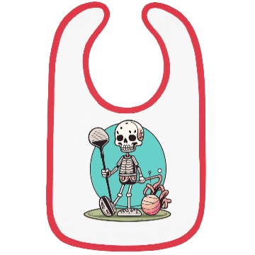 Discover Funny Golf Skull Funny Sport Bibs