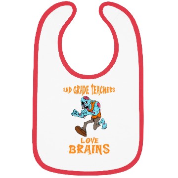 Discover 2nd Grade Teachers Love Brains Zombie Teacher Bibs
