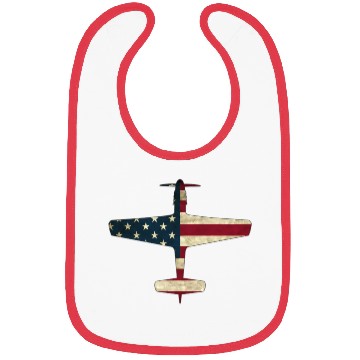 Discover Patriotic Veteran Fighter Warbird Plane Us Flag P Bibs