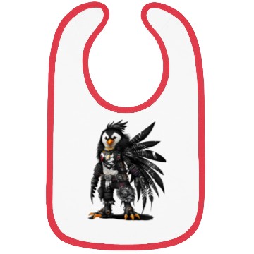 Discover Punkrock Penguin with large feathers Bibs