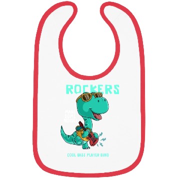 Discover ROCKERS MAKE SOME NOISE COOL BASS PLAYER DINO Bibs