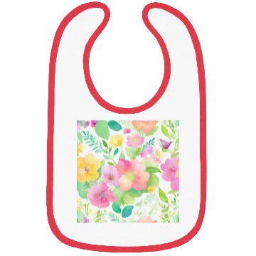 Discover watercolor wildflower pattern Bibs