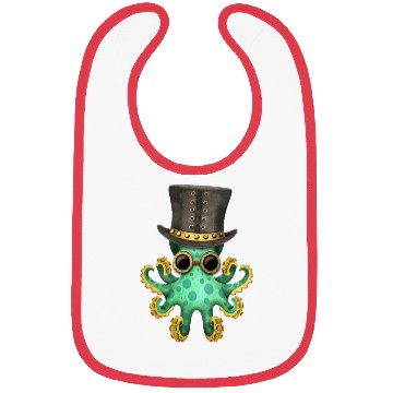 Discover Steampunk Green Octopus Bibs