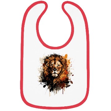 Discover lion head watercolor Bibs