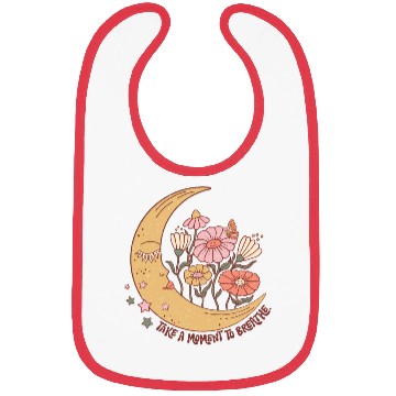 Discover SELF CARE Bibs, Moon Face, Wild Flower Bibs