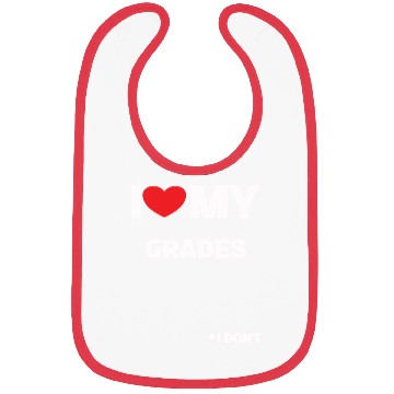 Discover I heart/love my grades joke Bibs