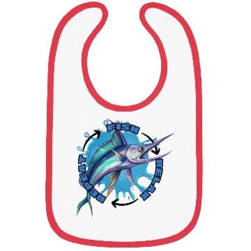 Discover fish relax repeat swordfish Bibs