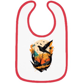 Discover modern nature: black bird Bibs