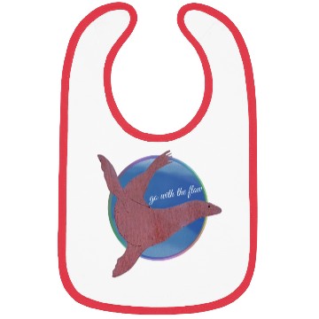 Discover Go With The Flow Sea Lion Rainbow Circle Bibs