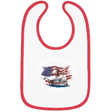 Discover Exploring Columbus Day Compasses USA Flags Bibs