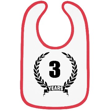 Discover Laurel wreath 3 years with number and text banner Bibs