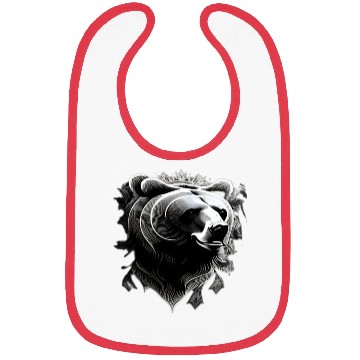 Discover Dark muzzle black and white Bibs Russian Ornam.