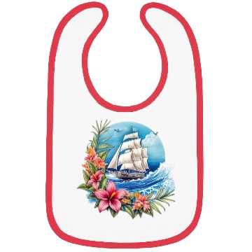 Discover Sailing Ship Sailing Orchids Flowers Sailboat Bibs