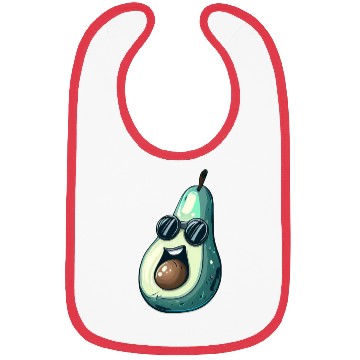 Discover Cool Kawaii Avocado with Sunglasses - Expressive Bibs