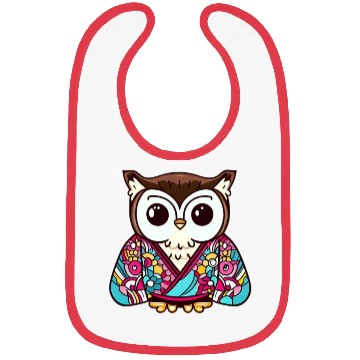 Discover Japanese Kimono owl Bibs