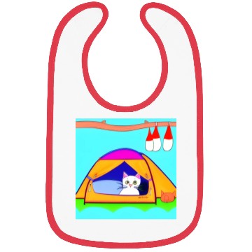 Discover Cat Camping In Nature Bibs