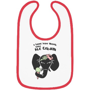 Discover Elephant I Love You More Than Ice Cream Bibs
