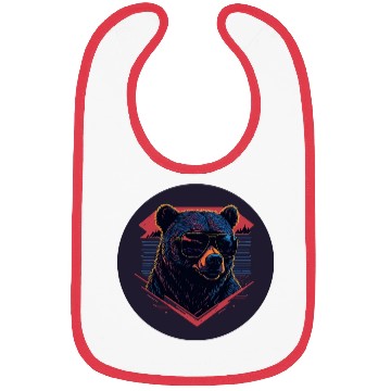 Discover Synthwave Bear art Bibs