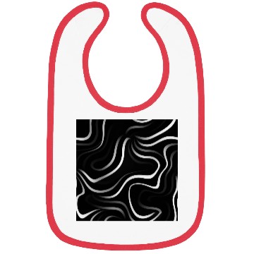 Discover Monochrome Elegance: White Abstract Lines on Black Bibs