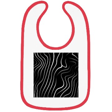 Discover Monochrome Elegance: White Abstract Lines on Black Bibs