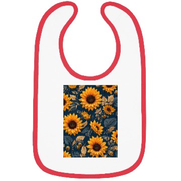 Discover cool a sunflower pattern designed cute Bibs