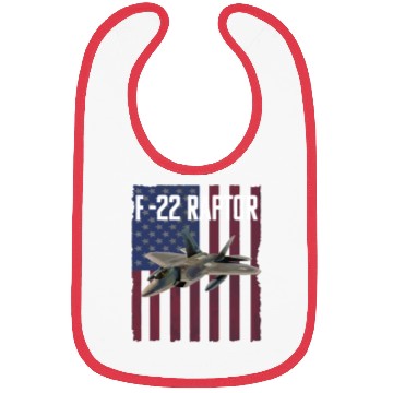 Discover F 22 Raptor Aircraft USA Flag Bibs