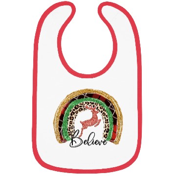 Discover Xmas Christmas Believe Deer Buffalo Plaid Bibs