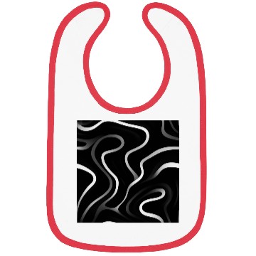 Discover Monochrome Elegance: White Abstract Lines on Black Bibs