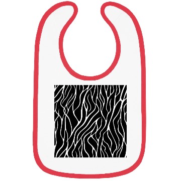 Discover Monochrome Elegance: White Abstract Lines on Black Bibs