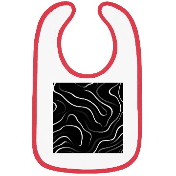 Discover Monochrome Elegance: White Abstract Lines on Black Bibs