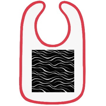 Discover Monochrome Elegance: White Abstract Lines on Black Bibs