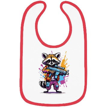 Discover Raccoon with laser gun Bibs