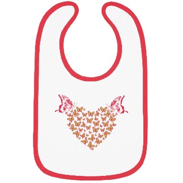 Discover Heart pattern with butterflies Bibs