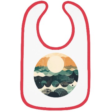 Discover Hokusai Japanese Art Inspired Patterned Ocean Bibs