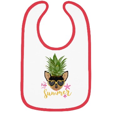 Discover Funny Pineapple Happy Summer Vacation Dog Lover Bibs