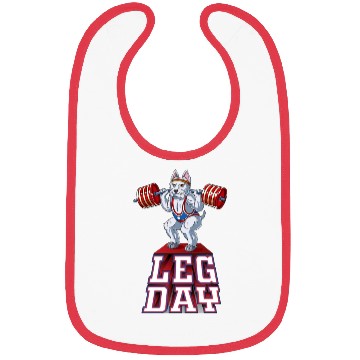 Discover Leg Day Westie Weight Lifting Squat Gym Bibs