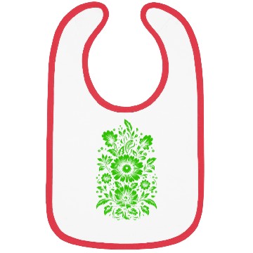 Discover Beautiful Green Floral Pattern Bibs