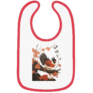 Discover The Bird on the Cherry Blossom Tree Bibs