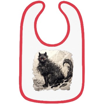 Discover Japanese ink art Cat Bibs