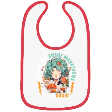 Discover Anime Sushi Lover Nigiri Sashimi Food Manga Otaku Bibs
